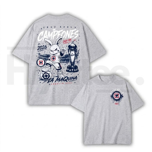 Cruz Azul Campeones 2026 T-Shirt – Liga MX Champion La Máquina Soccer Graphic Tee - Hiyatee