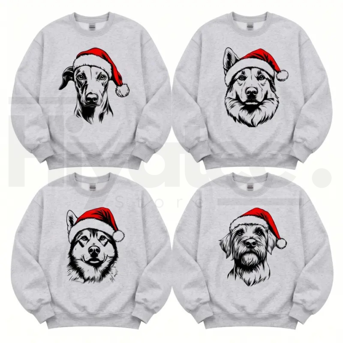 Custom 50 Dog Breeds Christmas Sweatshirt, Cute Personalized Holiday Dog Mom Pullover - Hiyatee