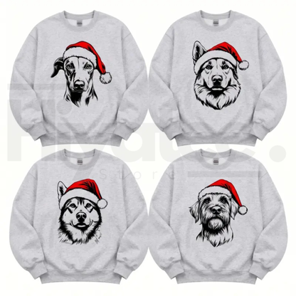 Custom 50 Dog Breeds Christmas Sweatshirt, Cute Personalized Holiday Dog Mom Pullover - Hiyatee