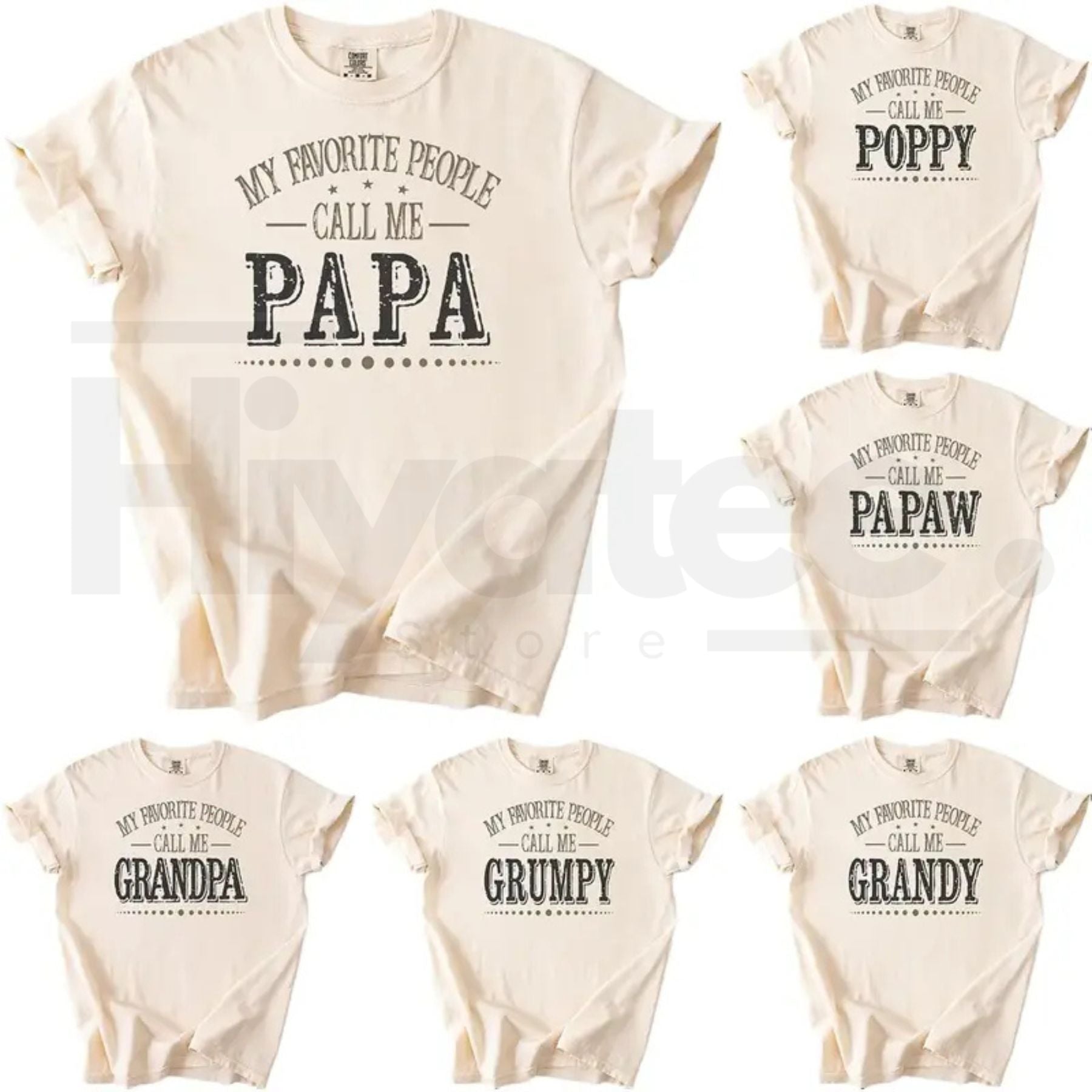 Custom Comfort Colors My Favorite People Call Me Papa Shirt – Personalized Dad Grandfather T-Shirt, Father's Day Gift - Hiyatee