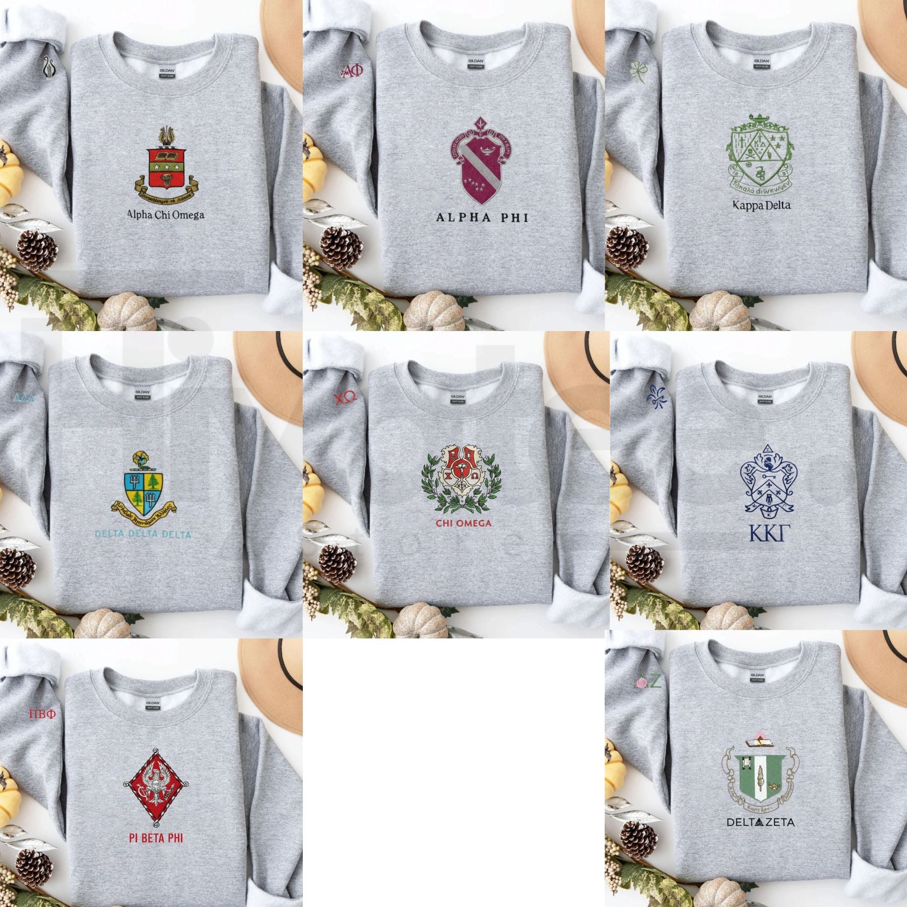 Custom Embroidered Sorority Sweatshirt – Elevated Greek Life Apparel & Sisterhood Gift. - Hiyatee