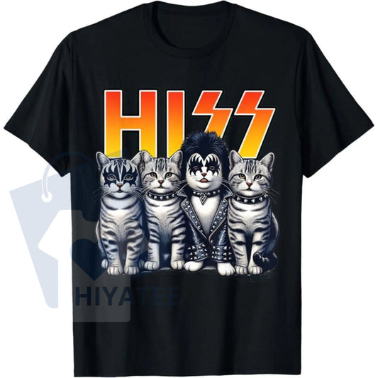 Cute Hiss Cats Rock Kittens T-Shirt – Rocking Music Cat Lovers Unisex Graphic Tee - Hiyatee