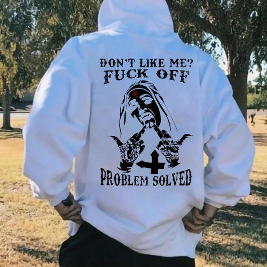 DON'T LIKE ME OFF Nun Black Print 2-Side Hoodie – Bold Statement Fashion-Hiyatee