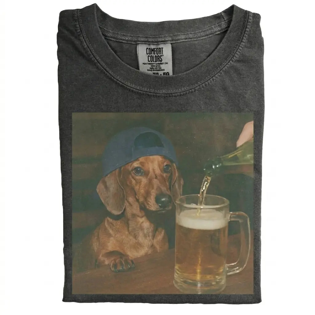Comfort Colors 50+ Dog Breeds Available Beer Shirt – Vintage 90s Funny Edgy Dog Meme Tee, Unisex Casual Streetwear Gift