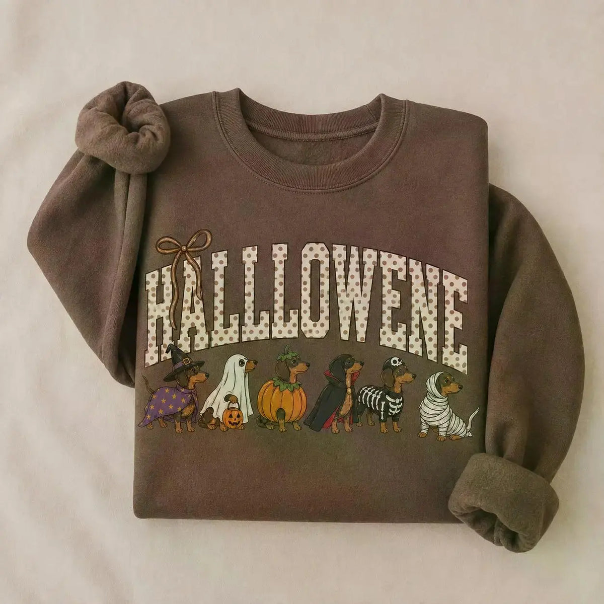 Dark Chocolate 30+ Halloween Dog Breeds Sweatshirt – Spooky Season Dog Mom Crewneck, Cozy Autumn Dog Lover Pullover