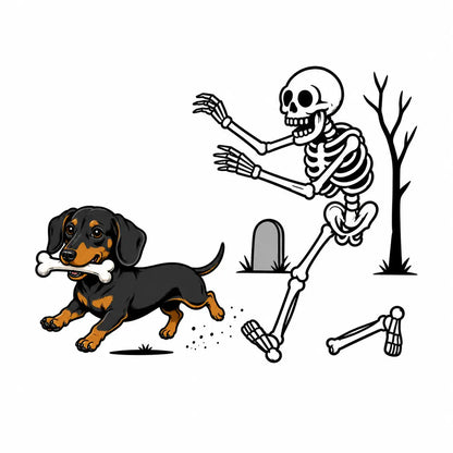 Comfort Colors 50+ Dog Breeds Halloween Skeleton Tee