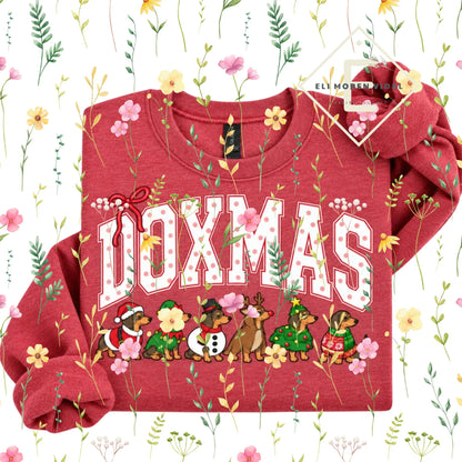 Christmas 30+ Dog Breed Sweatshirt – Merry Dogmas Holly Xmas Pullover, Vintage Santa Dog Lover Crewneck