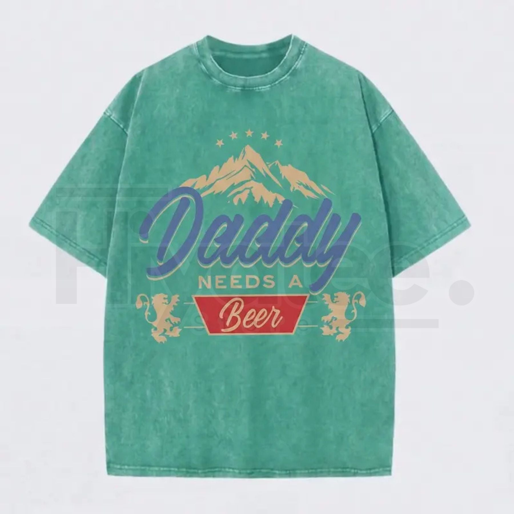 "Daddy Needs A Beer" Vintage Washed T-Shirt – Funny Retro Father’s Day Graphic Tee - Hiyatee