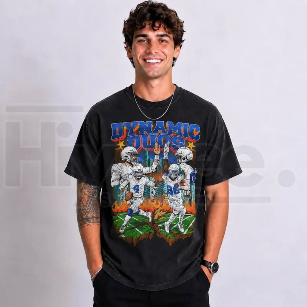 Dak Prescott CeeDee Lamb Dallas Football Graphic Tee – Ring-Spun Soft Cotton Shirt - Hiyatee