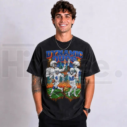 Dak Prescott CeeDee Lamb Dallas Football Graphic Tee – Ring-Spun Soft Cotton Shirt - Hiyatee