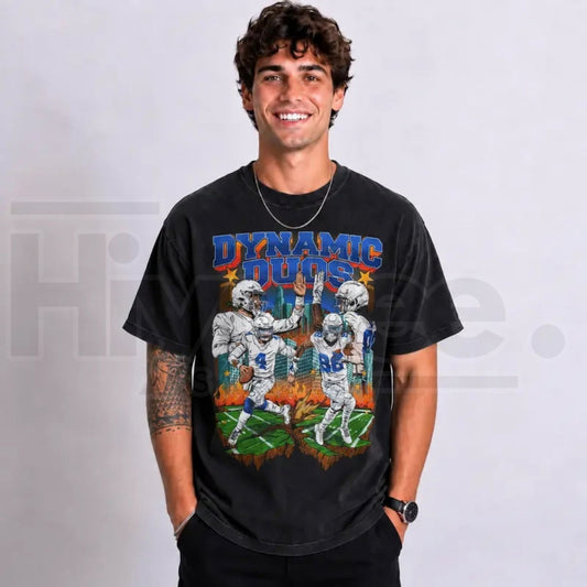 Dak Prescott CeeDee Lamb Dallas Football Graphic Tee – Ring-Spun Soft Cotton Shirt - Hiyatee