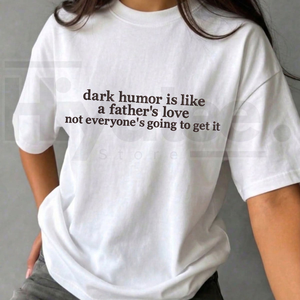 Dark Humor Father's Love Embroidered Slogan Graphic Tee – Vintage Sarcastic Cotton T-Shirt - Hiyatee