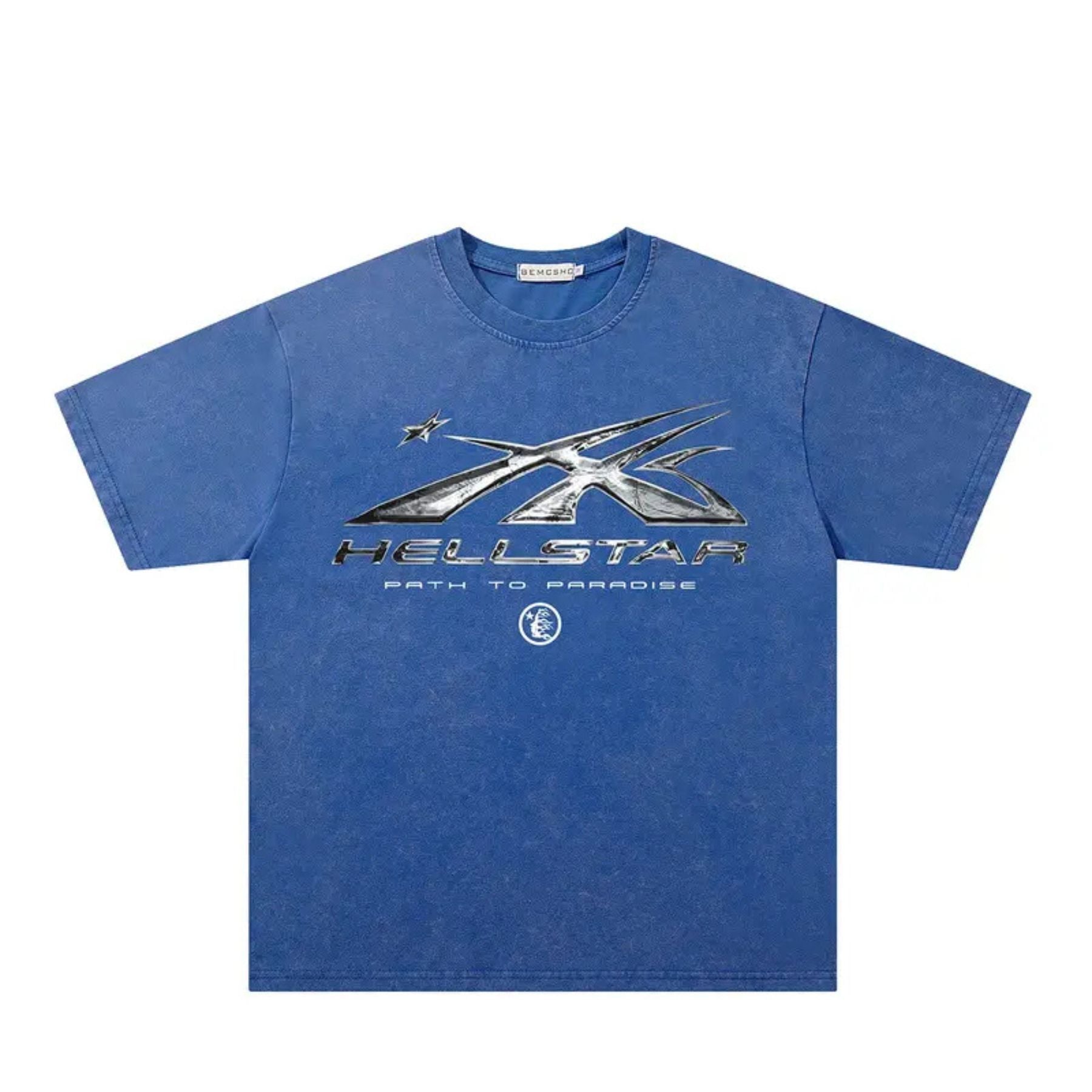 Dark Streetwear Star Flame Washed Graphic Tee – Retro Vintage Tie-Dye Short Sleeve Top - Hiyatee