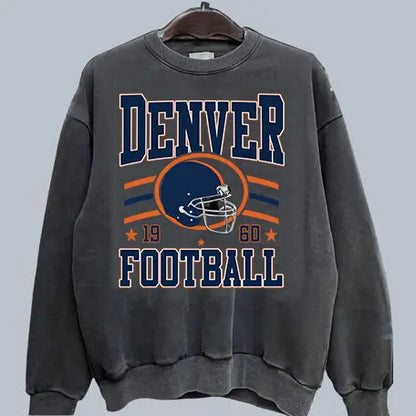 Vintage Team Football Oversized 90s Dark Heather Sweatshirt Retro Sport Tee
