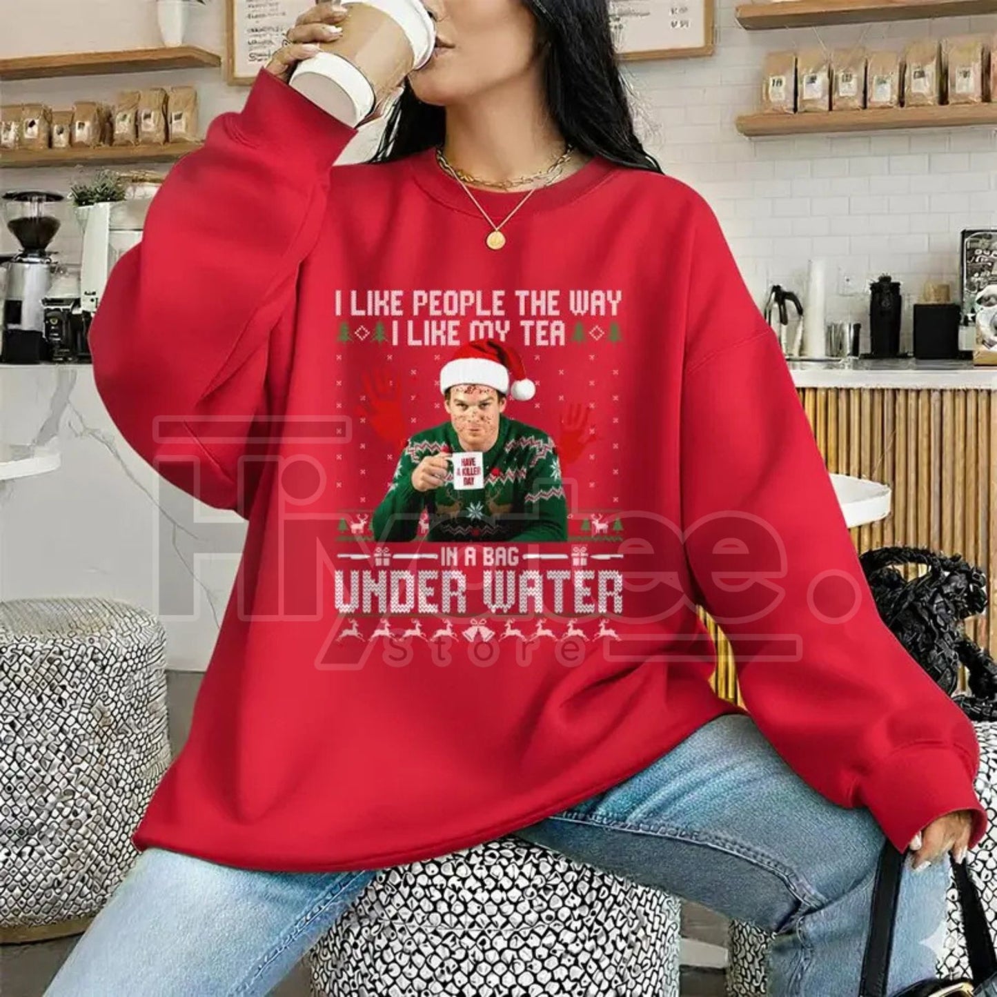 Dexter Christmas Vintage Sweatshirt: Serial Killer Holiday Gift For Him / Her, Dark Humor Xmas TV Show Apparel - Hiyatee