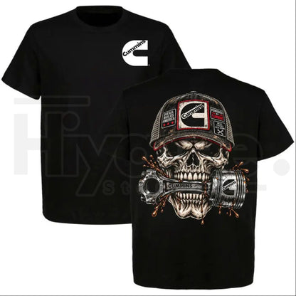Diesel Skull T-Shirt – American Trucker Graphic Tee - Hiyatee