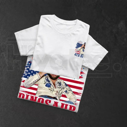 Dinosaur Hank Williams Jr Bocephus Western Shirt – Funny Cowboy 4th Of July Country Music Vintage Tee - Hiyatee