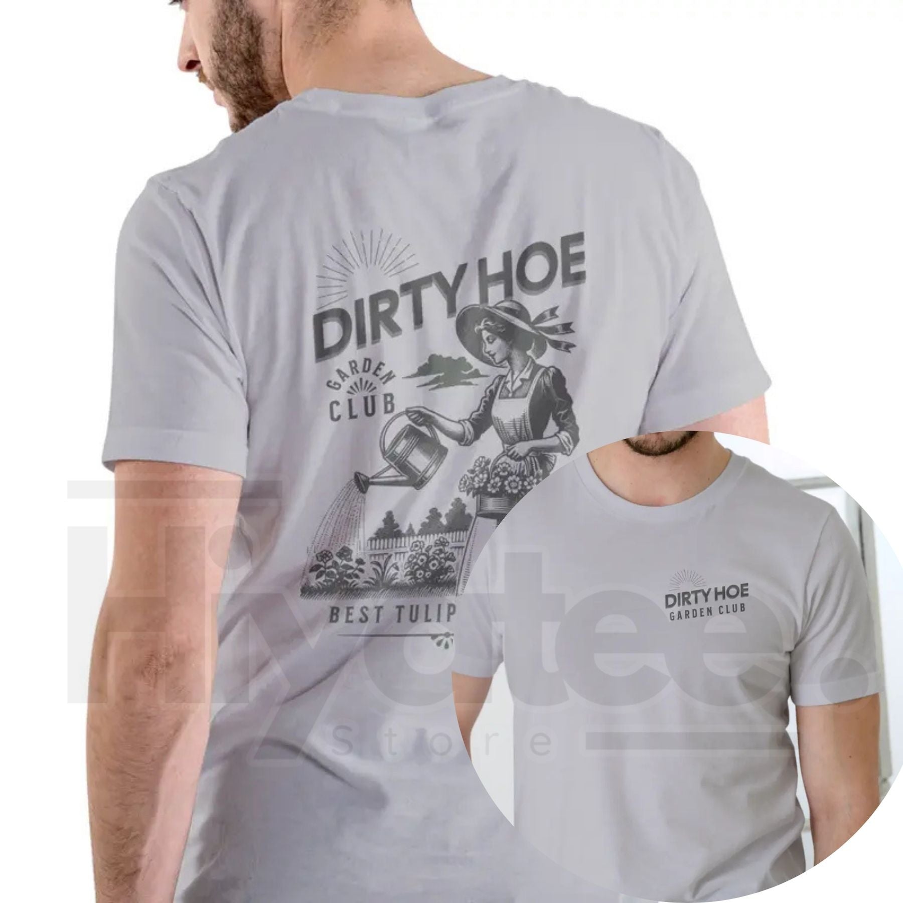 Dirty Hoe Garden Club T-Shirt – Funny Sarcastic Plant Lover Graphic Tee, Unisex Premium Cotton Gardening Streetwear Top - Hiyatee