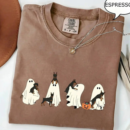 Comfort Colors Custom Dog Halloween Shirt Ghost Boba Tea Funny Dog Gift Tee