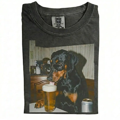 Comfort Colors 50+ Dog Breeds Available Drinking Beer Shirt – Vintage 90s Funny Edgy Dog Meme Tee, Unisex Casual Streetwear Gift