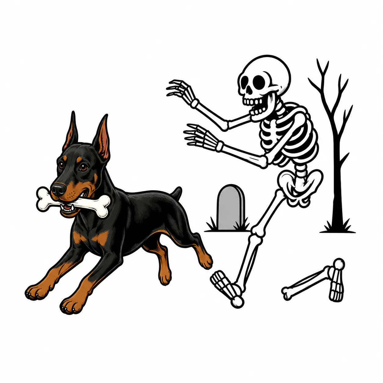Comfort Colors 50+ Dog Breeds Halloween Skeleton Tee