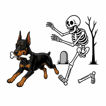 Comfort Colors 50+ Dog Breeds Halloween Skeleton Tee