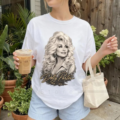 Dolly Parton Signature Tribute Shirt – Vintage Country Music Graphic Tee - Hiyatee