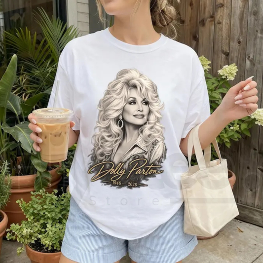 Dolly Parton Signature Tribute Shirt – Vintage Country Music Graphic Tee - Hiyatee