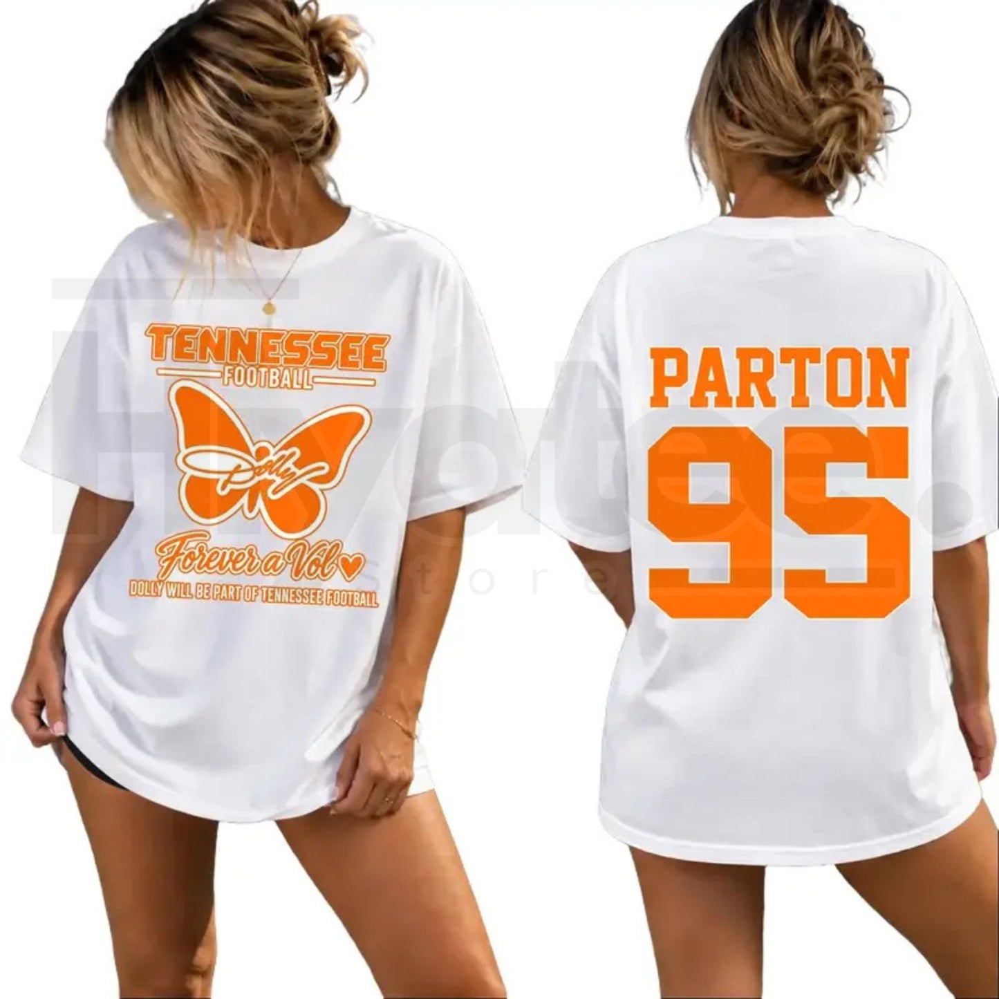 Dolly Parton Tennessee 95 T-Shirt – Country Music Football Orange & White Graphic Tee - Hiyatee