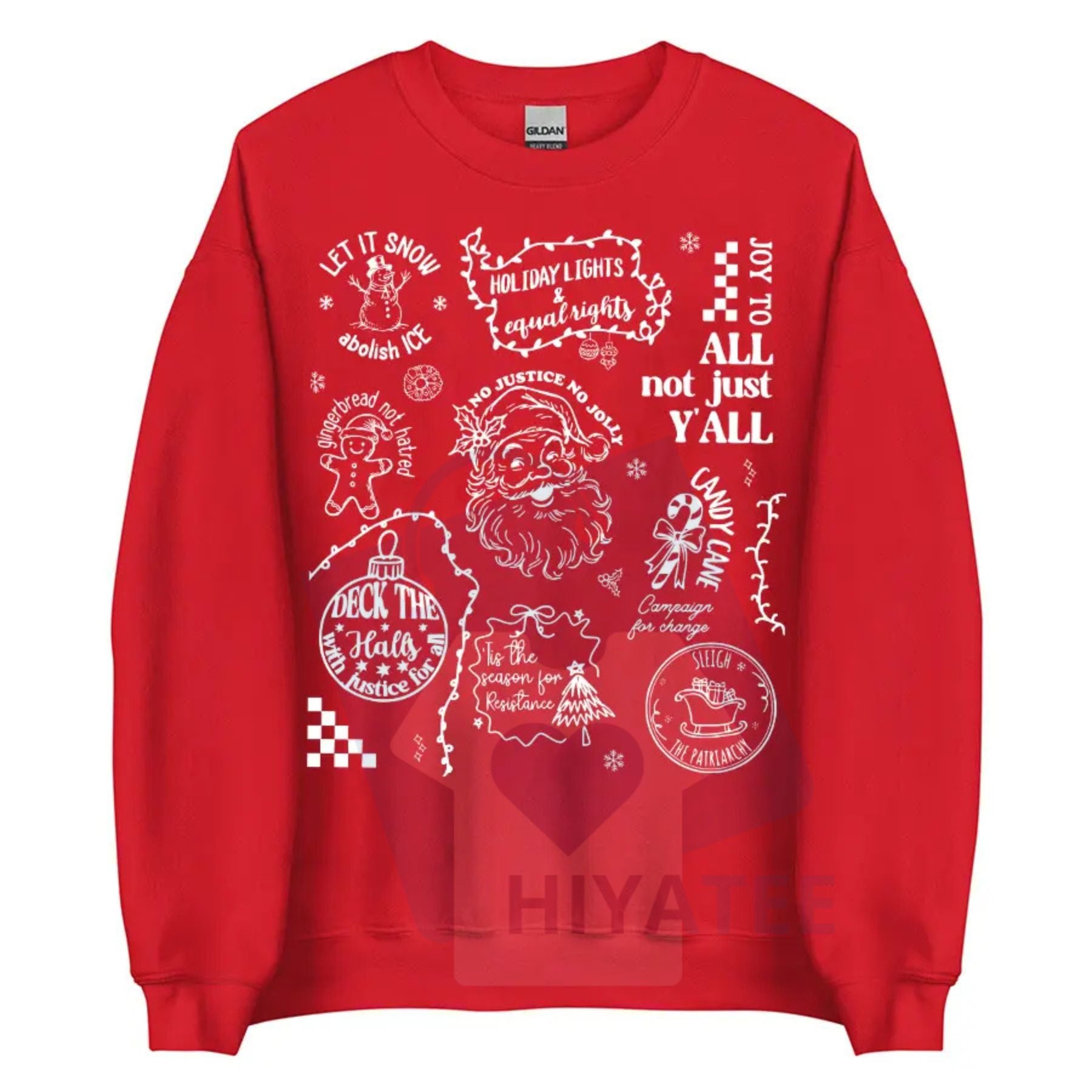 Doodle Christmas Liberal Values Shirt: Subtle Message Social Justice Holiday Sweatshirt, Festive Activist Tee - Hiyatee