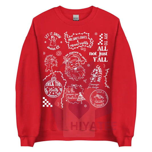 Doodle Christmas Liberal Values Shirt: Subtle Message Social Justice Holiday Sweatshirt, Festive Activist Tee - Hiyatee