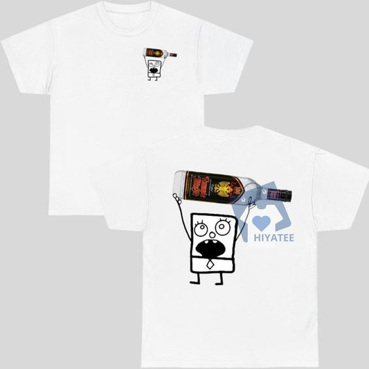 Doodlebob Rumple Menswear T-Shirt – Funny 2-Sided Drinking Graphic Tee for Men & Women-Hiyatee