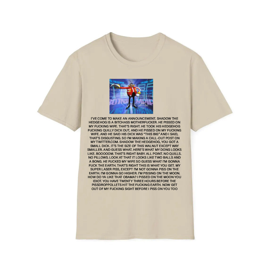 Dr. Eggman Meme T-Shirt - Funny Shadow the Hedgehog Announcement Quote