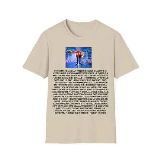 Dr. Eggman Meme T-Shirt - Funny Shadow the Hedgehog Announcement Quote