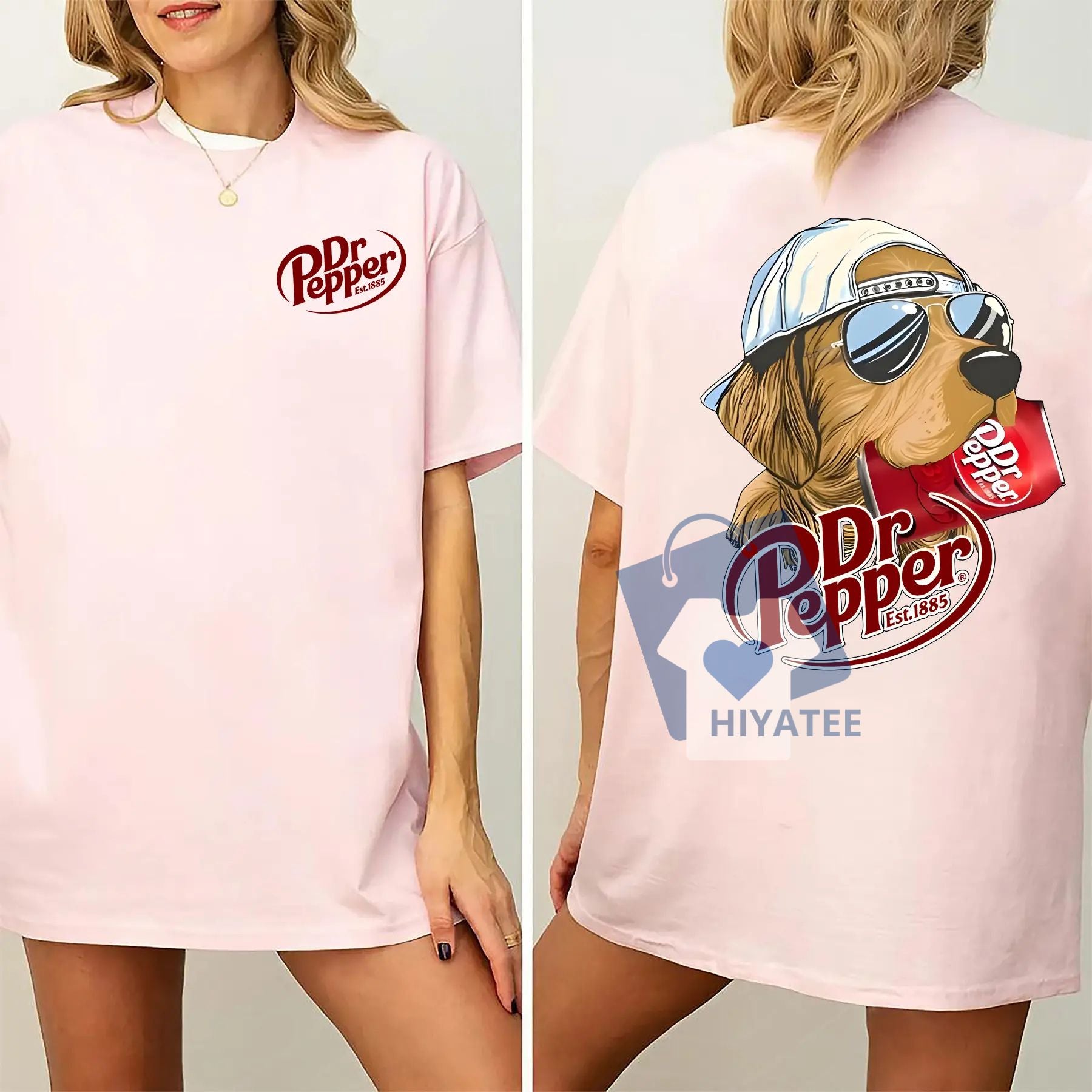 Dr Pepper Golden Dog – Vintage 2-Sided Soda Graphic T-Shirt-Hiyatee