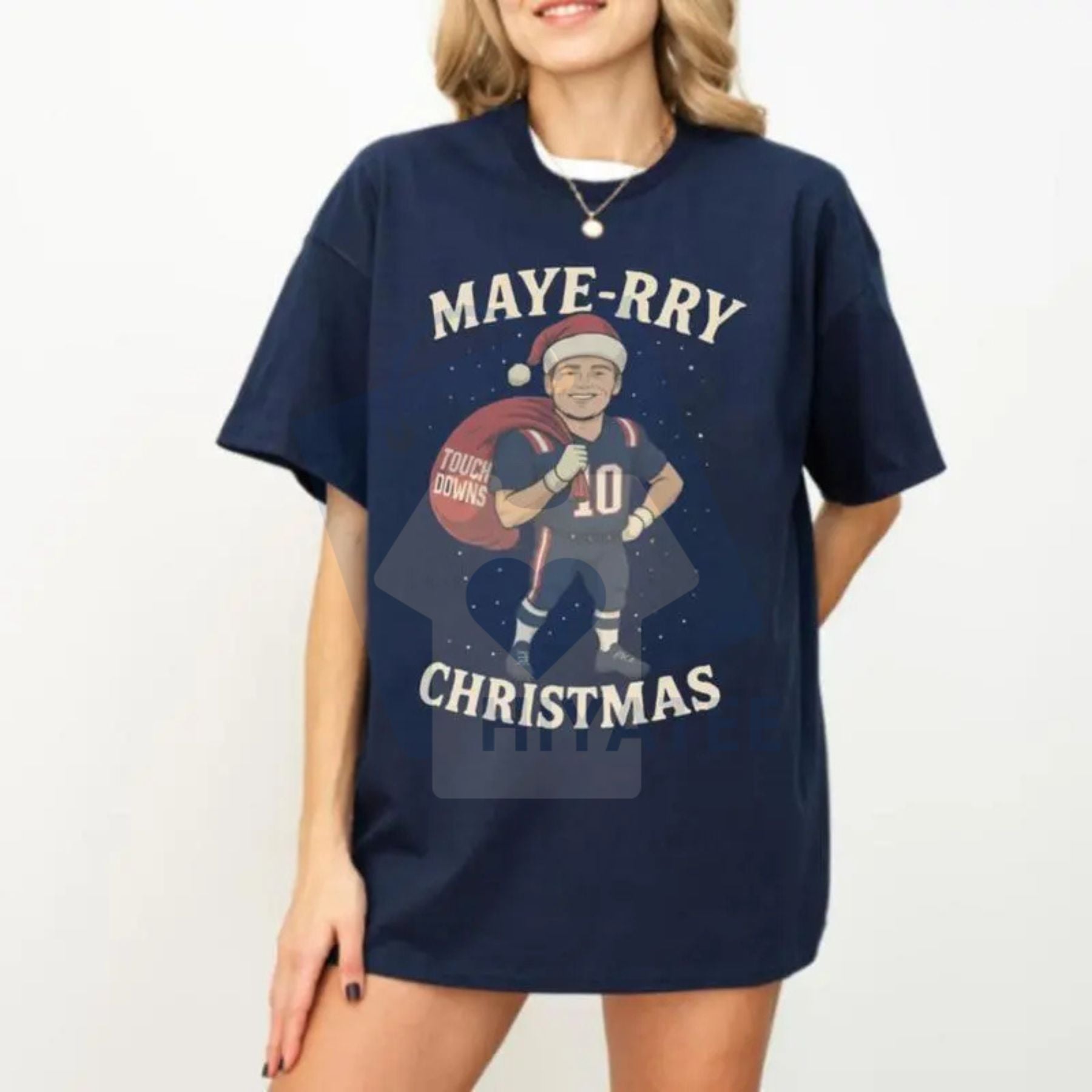 Drake Maye New England Christmas T-Shirt – Patriots Unisex XMAS Gift NFL Fan Merch - Hiyatee