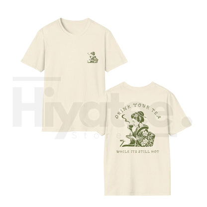 Drink Your Tea While It's Still Hot Geisha T-Shirt – Japanese Art Match Tee - Hiyatee
