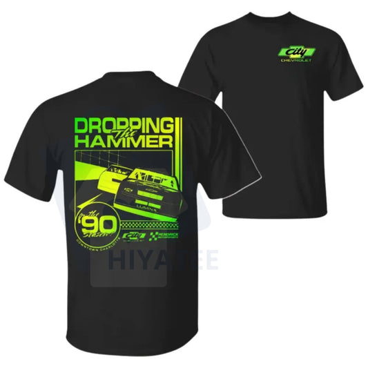 "Dropping the Hammer" Chevy T-Shirt – Retro 90s Stock Car Racing Graphic Tee - Hiyatee