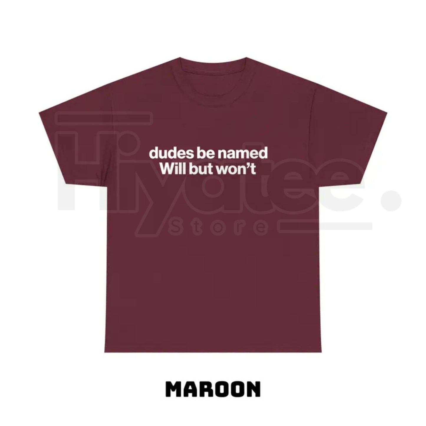 "Dudes Be Named Will But Won't" – Funny Ironic Sarcastic Graphic Top - Hiyatee