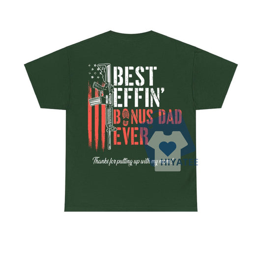 Effin’ Bonus Dad Ever T-Shirt – Funny Vintage Stepdad Tee for Father’s Day-Hiyatee