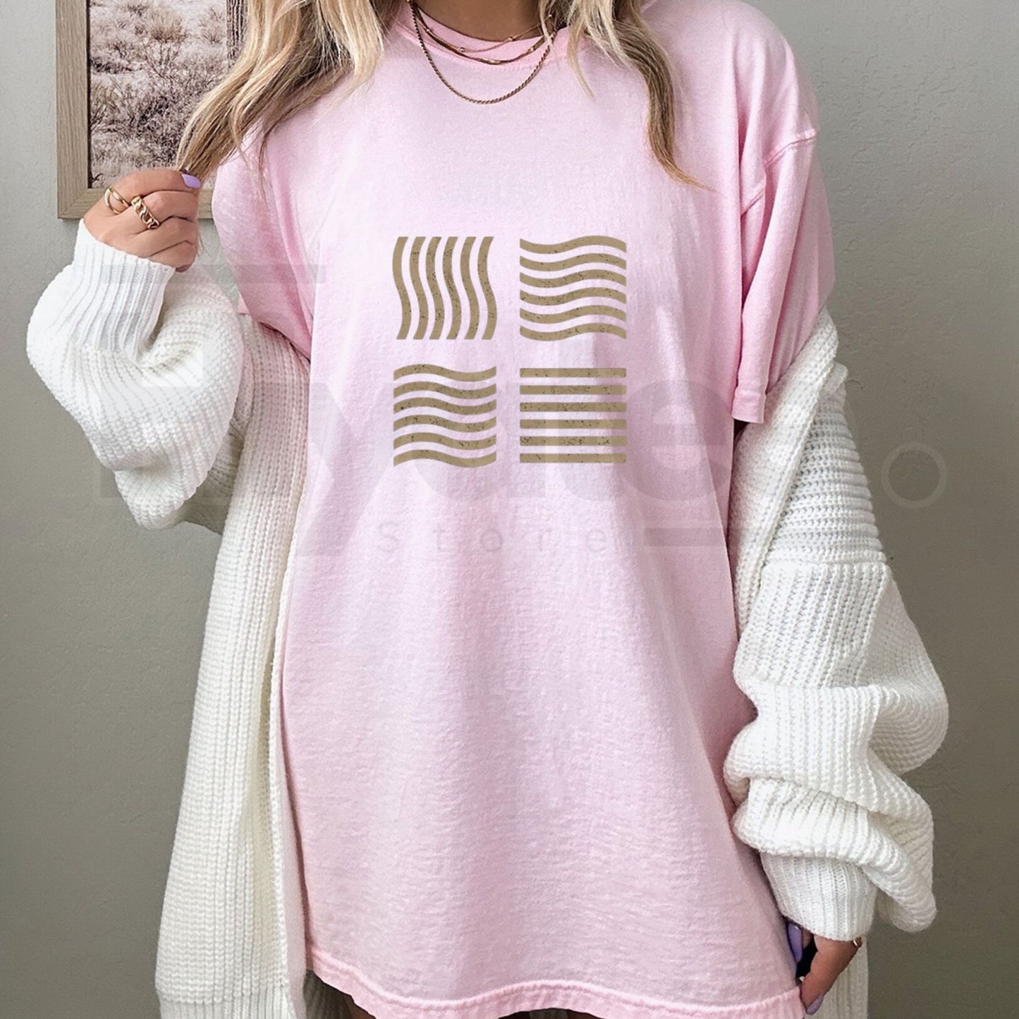 "Elemental Stones" – Retro Minimalist Fifth Element Graphic Top - Hiyatee