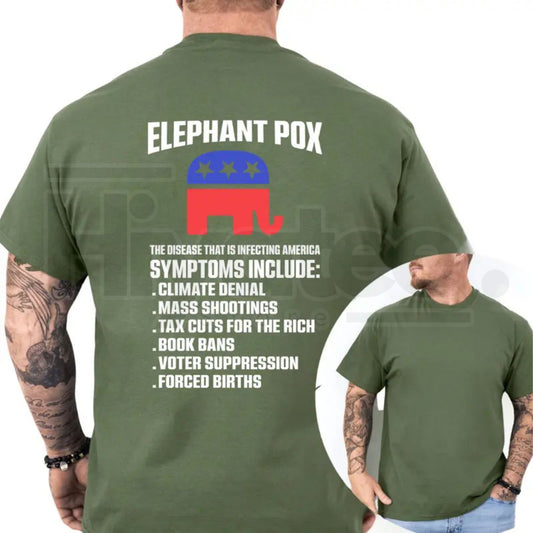 "Elephant Pox" – Funny Political Satire Graphic Top - Hiyatee