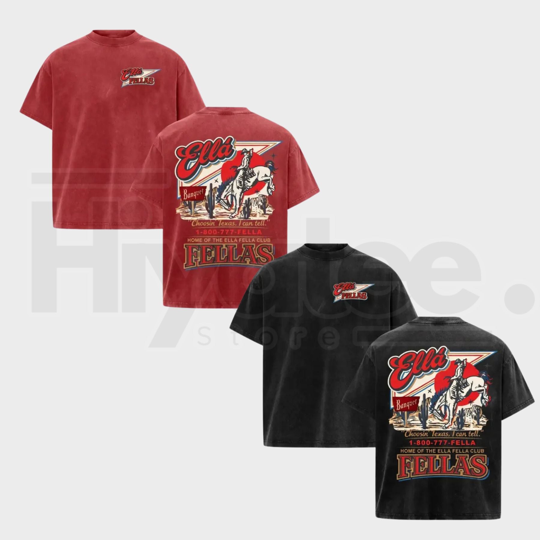 Ella Fellas "Choosin' Texas" Vintage T-Shirt – Cowboy Skeleton Western Graphic Tee - Hiyatee