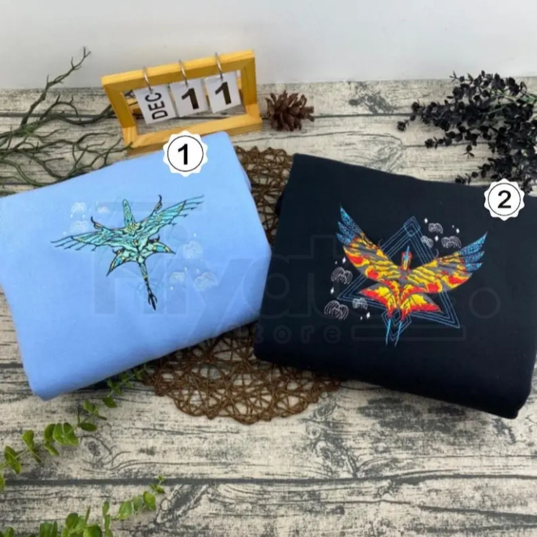 Embroidered Avatar "Fire and Ash" Sweatshirt – Pandora Elemental Fantasy Crewneck, Matching Couple Gift - Hiyatee