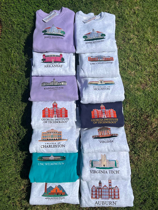 Embroidered College Crewneck Sweatshirt – Classic, Cozy & Timeless-Hiyatee