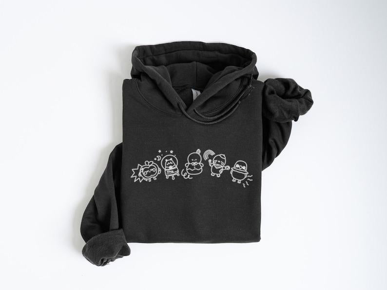  Embroidered Deepspace Emoji Friends Hoodie – Tomorrow Catch 22 Edition!-Hiyatee
