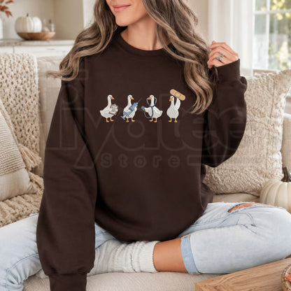 Embroidered Medical Duck Sweatshirt – Cute Nurse Duck Crewneck, Funny Healthcare Worker & Nursing Student Gift - Hiyatee
