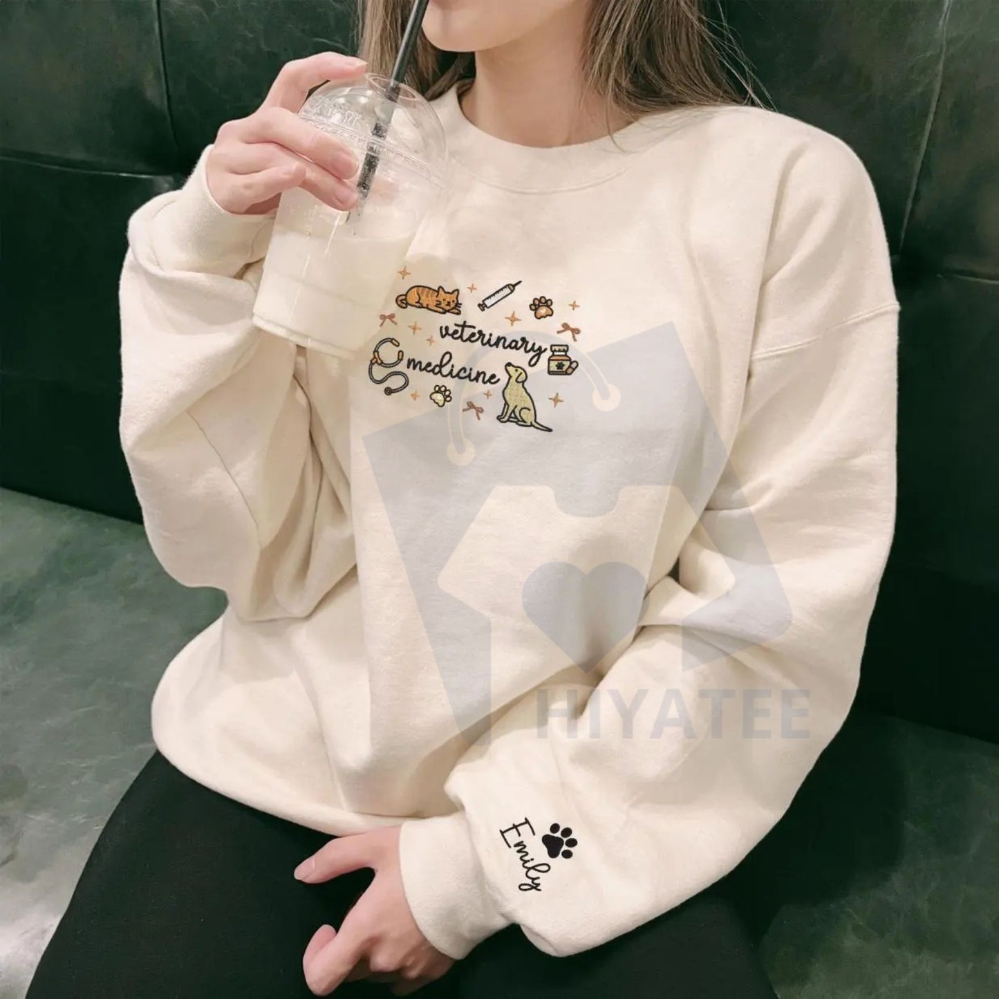 Embroidered Veterinary Medicine Sweatshirt – Classic Vet Tech Crewneck, Animal Science Gift - Hiyatee