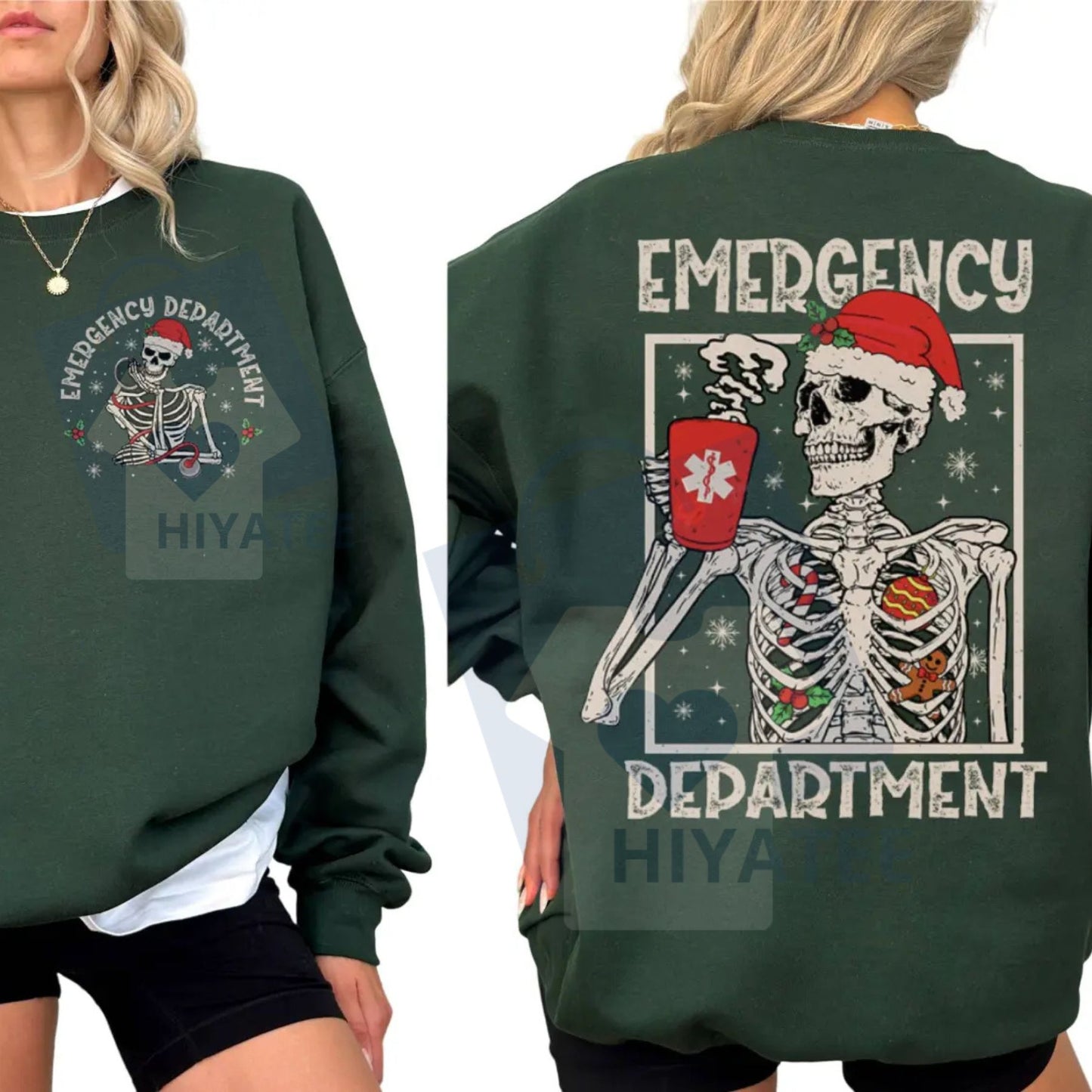 Emergency Department Christmas Sweatshirt: ED Nurse Shirt, ER Christmas Shirt -  Hiyatee