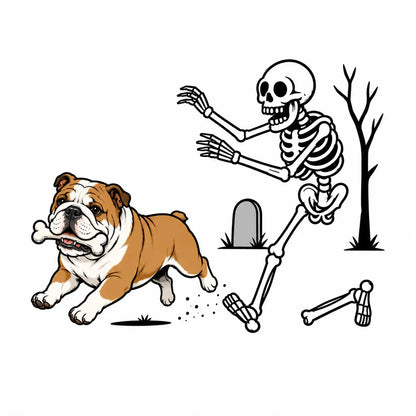 Comfort Colors 50+ Dog Breeds Halloween Skeleton Tee
